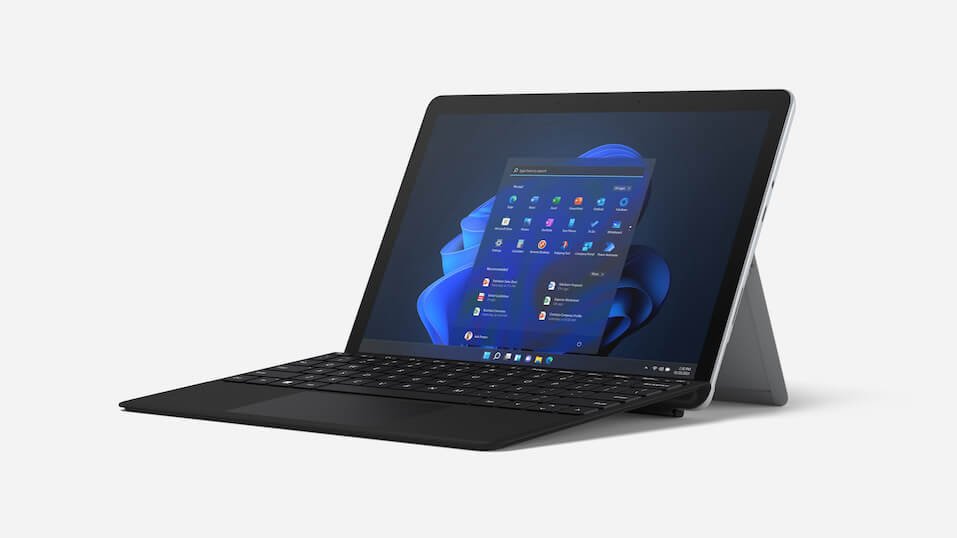 black surface GO 3 with keyboard copy Microsoft Surface Go 3 device