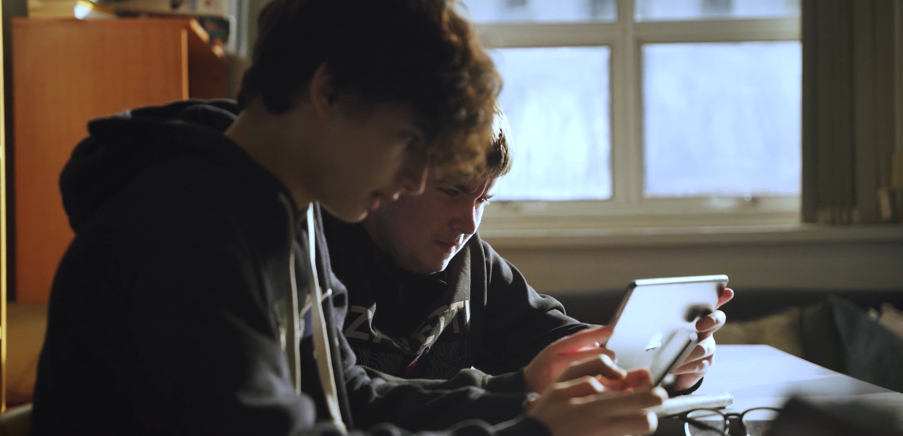 Students using iPads in the classroom