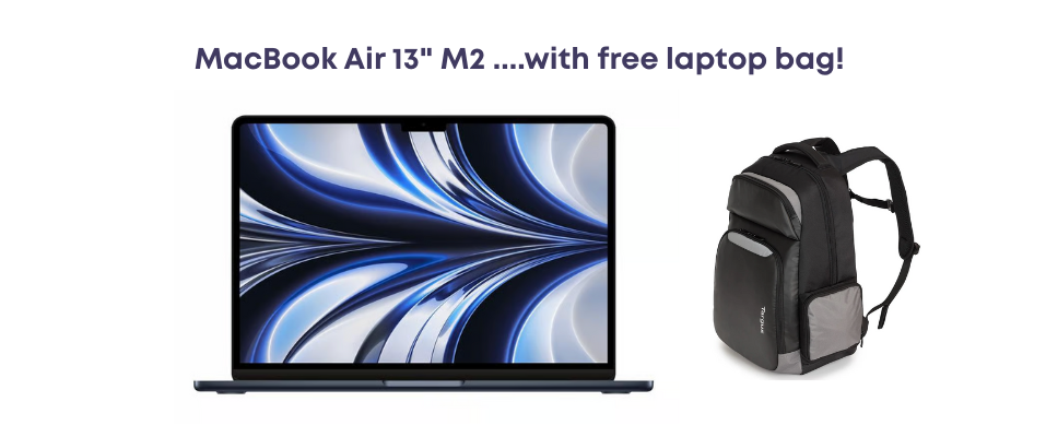 MacBook Air M2 with laptop bag