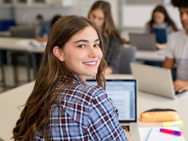 student with a laptop student with a laptop