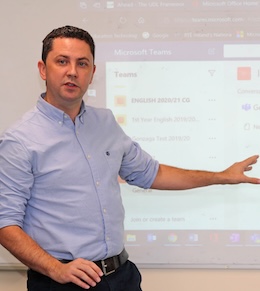 a teacher presenting a teacher presenting